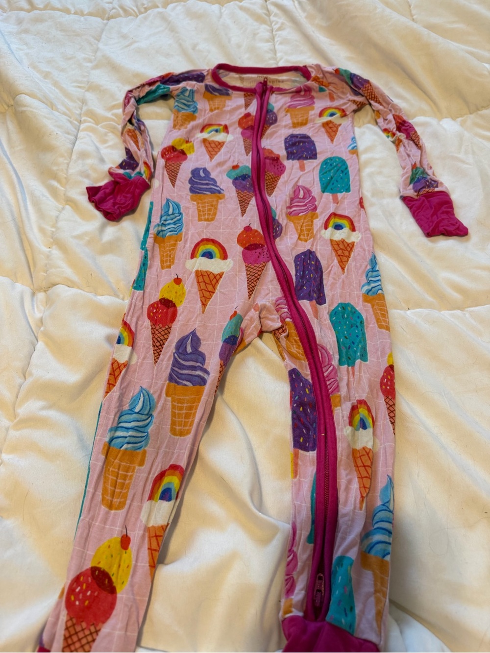 Little Sleepies Pink Ice Cream & Rainbow Footed Pajama